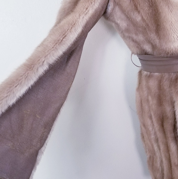 Tissavel Faux Fur Coat with Inset Leather Pleats ! - Picture 3 of 6